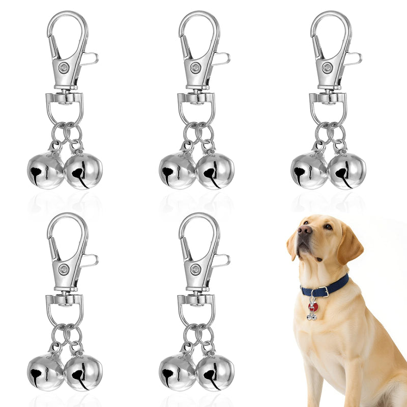 5 PCS Bell for Dog Collar, Silver Bells for Dog Collars, Small Dogs Collar Bell with Lobster Clasps for Dogs and Cats - PawsPlanet Australia
