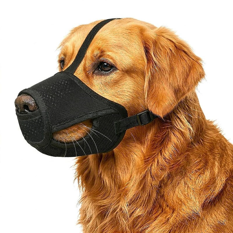Dog Muzzle – Mesh Soft Muzzle for Small Medium Large Sized Dogs, Adjustable for No Bark, Scavenging, Licking & Chewing, Prevent Biting, Black (XL) XL - PawsPlanet Australia