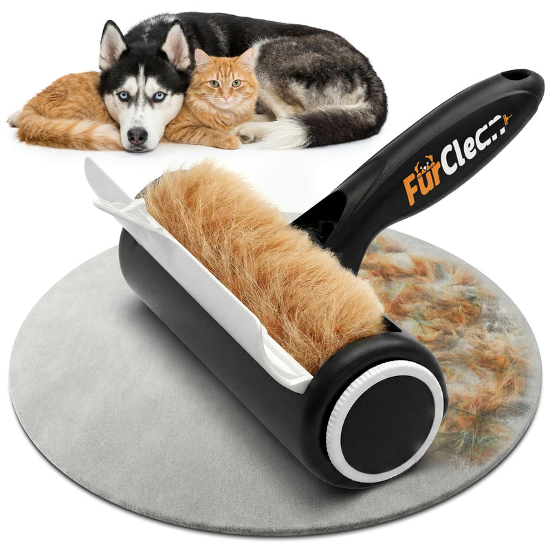 FurClean Pet Hair Removal Roller - Reusable Lint Roller for Pet Hair with Self-Cleaning Chamber - for Dog & Cat Fur on Couch, Carpet, Clothing, Bedding - Portable, Quiet, Eco-Friendly - No Refills - PawsPlanet Australia