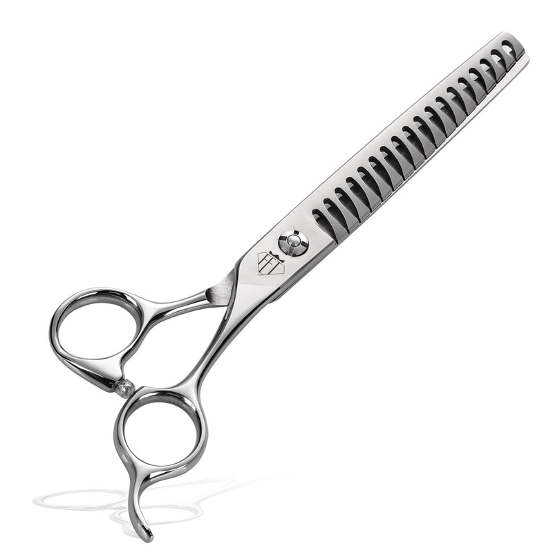 Dog Grooming Scissors: Professional Grooming Scissors for Pet High Precision CNC-Cut Blades, Silver (Chunker, 7") Chunker 7"