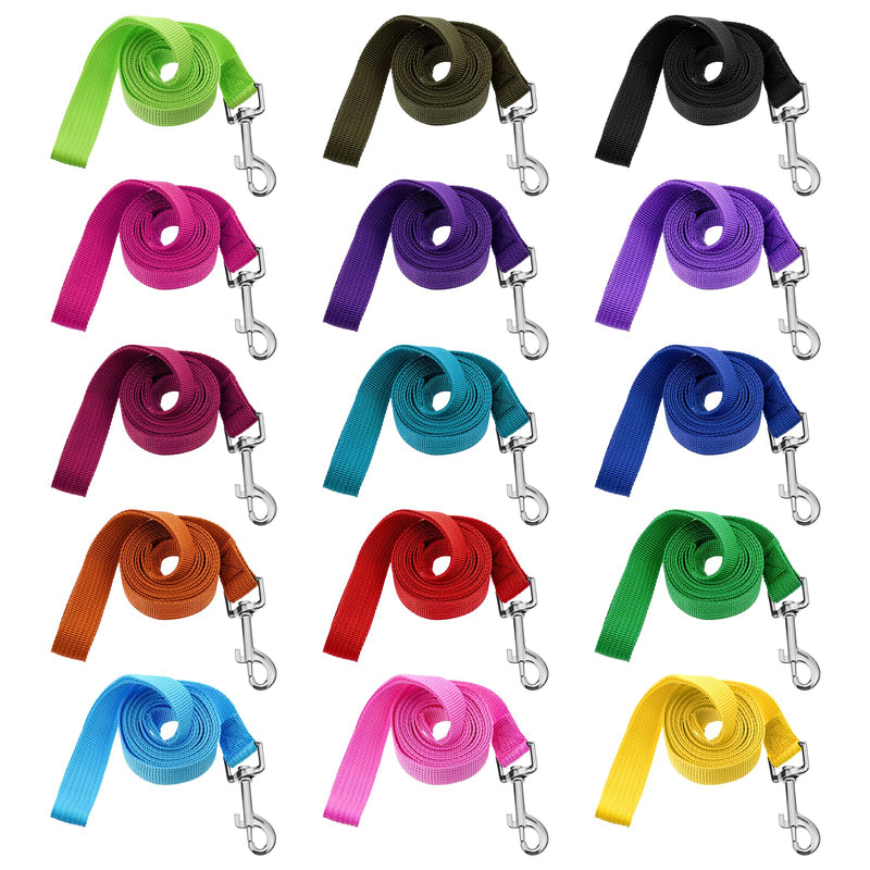 15 Pcs Puppy Leash Nylon Dog Leash Bulk Pet Rope Leashes with Swivel Hook 5ft Training Leashes for Small Medium Dogs Training Walking Hiking Camping Or Backyard (15 Colors) - PawsPlanet Australia
