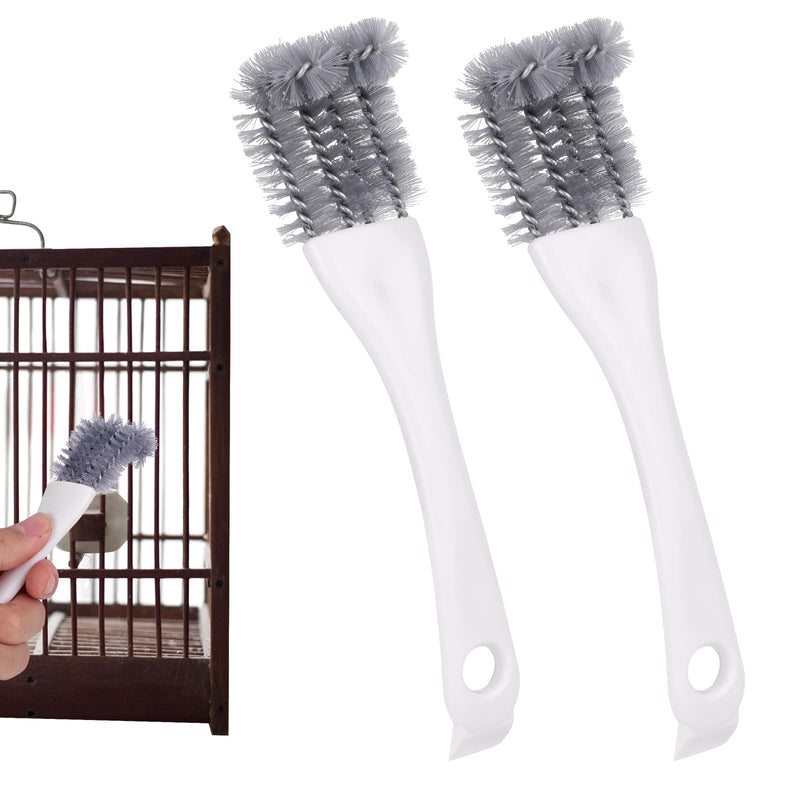 2pcs Bird Cage Cleaner with Long Handle, Bird Cage Brush Droppings Removal Tool for Small Animals Remover Parrot Bath Perches Cleaning Accessories - PawsPlanet Australia