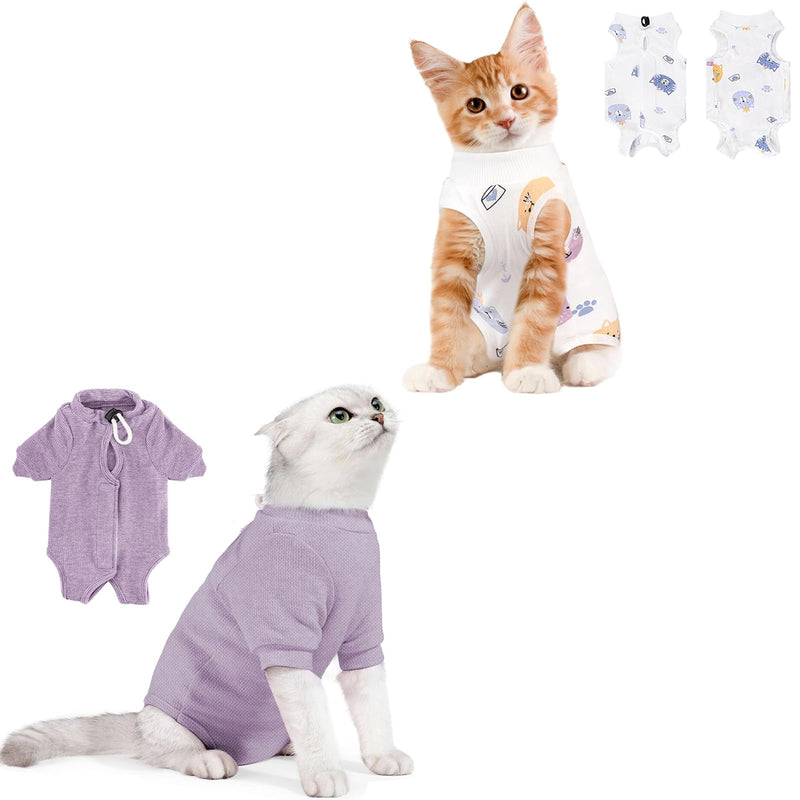 2 PCS Cat Recovery Suit Female, Cat Surgery Recovery Suit for Spay Abdominal Wounds Anti Licking, Surgical Recovery Suit Bodysuits - PawsPlanet Australia
