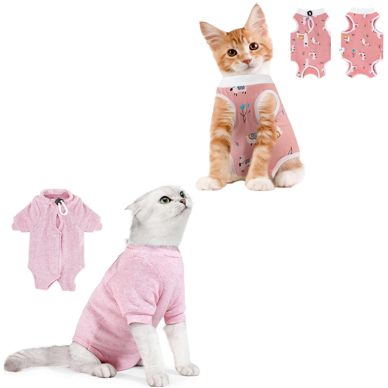 2 PCS Cat Recovery Suit Female, Cat Surgery Recovery Suit for Spay Abdominal Wounds Anti Licking, Surgical Recovery Suit Bodysuits - PawsPlanet Australia
