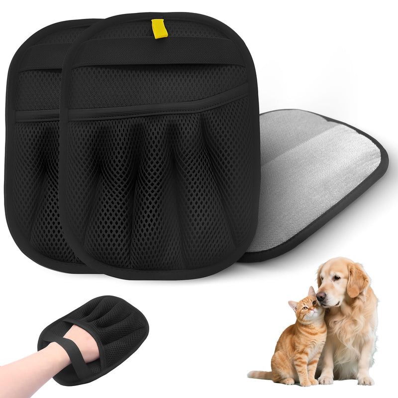 3Pcs Pet Hair Removal Glove, Five-Finger Electrostatic Pet Hair Remover Glove, Reusable and Bidirectional Cleaning Magic Brush Pet Hair for Bed, Clothing, Sofa Carpet, Car Seat - PawsPlanet Australia