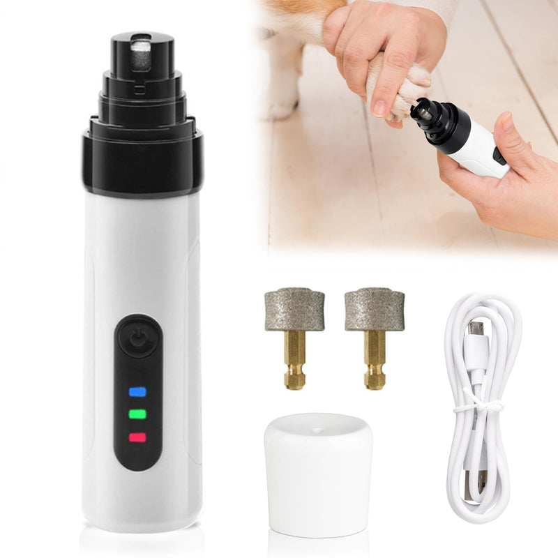 Silent Groom Pro Cordless Nail Grinder for Dogs and Cats - Quick USB Charge with 3 Grinding Heads (Includes 2 Replacement Heads) - PawsPlanet Australia
