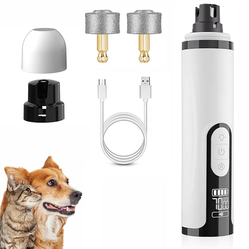 2025 Upgraded Silent Groom Pro Nail Grinder,3-Speed Dog Nail Trimmer with 2 Replacement Grinding Heads,Pet Paws Grooming Smoothing Tool for Cats and Dogs 3-Speed - PawsPlanet Australia