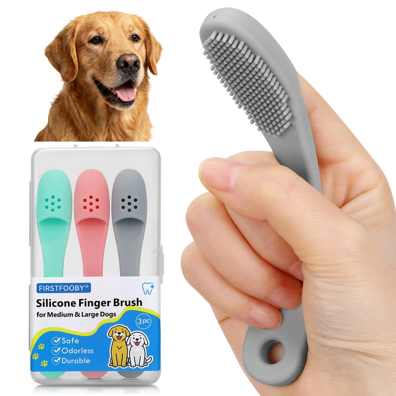 3pcs Dog Finger Toothbrush, Cat Chin Brush with Food-Grade Silicone, Dog Tooth Brushing Kit, Silicone Cleaning Brush for Pet Dental Care - PawsPlanet Australia