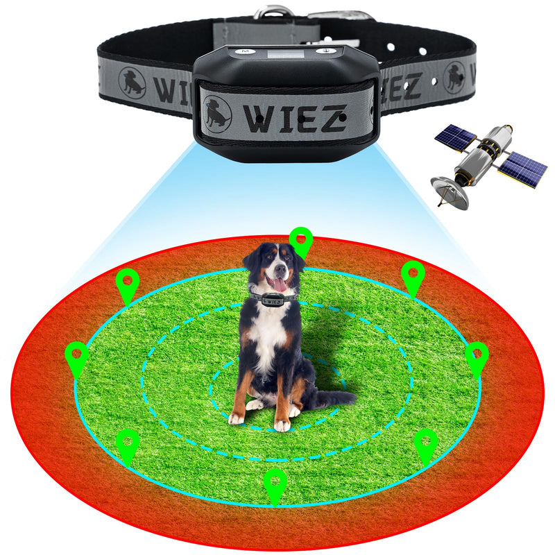 WIEZ GPS Wireless Dog Fence for Outdoor, Electric Dog Fence Collar with 3 Correction Mode, Pet Containment System for Most Dogs For 1 dog - PawsPlanet Australia