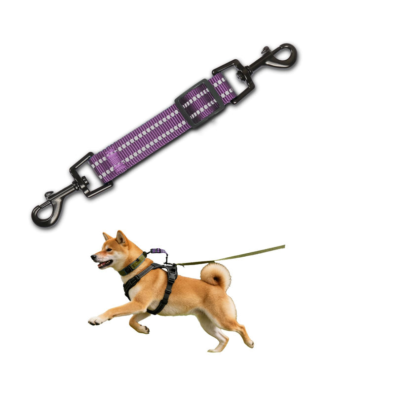 Prong Collar Safety Clip - Double Ended Dog Collar Safety Clip, Adjustable Backup Clip for Dog Harness Connectors, Heavy-Duty Dog Safety Clip & Dog Leash Clip for Walking, Running, Hiking - Purple