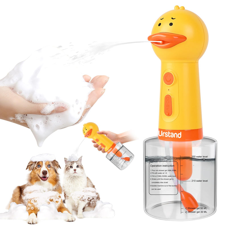 Dog Foaming Soap Dispenser, Automatic Electric Dog Shampoo Foamer Sprayer, Rechargeable Ducky Foaming Dog Shampoo Sprayer for Dog and Cat Bathing, Bathroom, Kitchen, Toilet Cleaning - PawsPlanet Australia