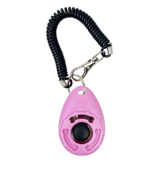 1pc Pink Clicker Easy to Use with Button Dog Training Accessories Strong and Long-Lasting,Training and Behavior Aids - PawsPlanet Australia