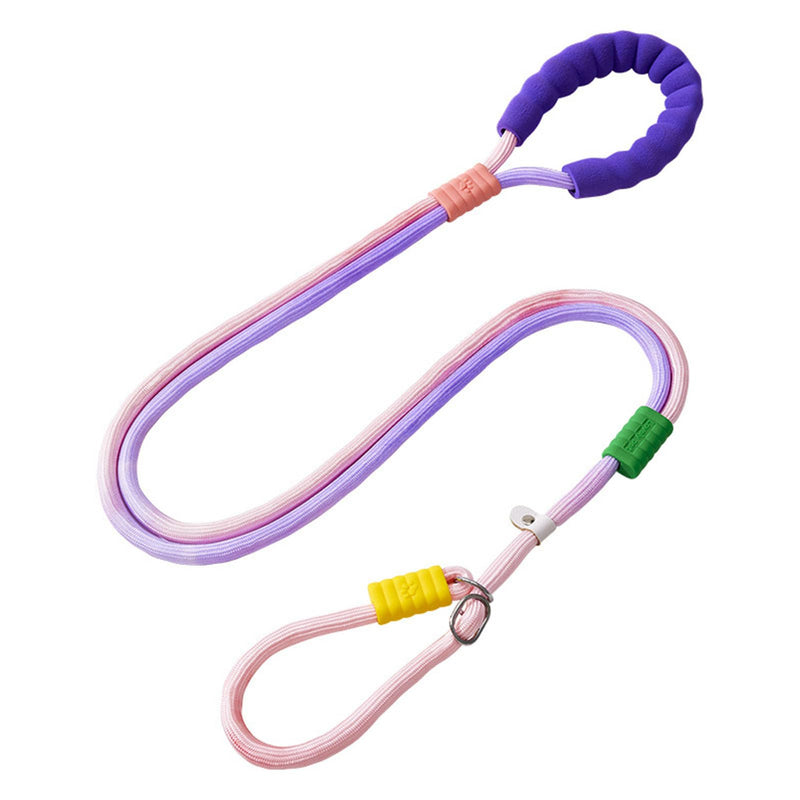 Slip Lead Dog Leash,Comfortable NBR Handle,Nylon Rope Lead for Control Safety Training,Preventing Dogs from Suddenly Rushing,Leashes for All Dogs (Double-Section Style：Blue-5ft*1/2inch) Double-section style：Blue-5ft*1/2inch - PawsPlanet Australia