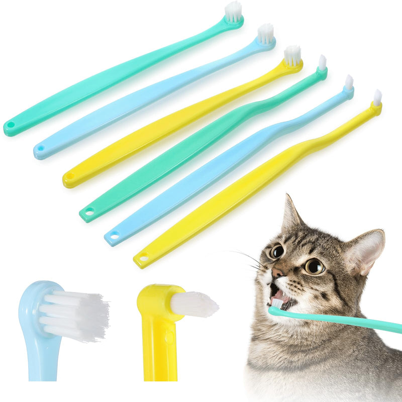 6 Pcs Small Dog Cat Toothbrush Cat Dental Care Pets Toothbrush Micro Head Cats Deep Teeth Cleaning Brush Dental Care Supplies Portable Soft Tooth Brush for Puppy Small Dog Cats - PawsPlanet Australia