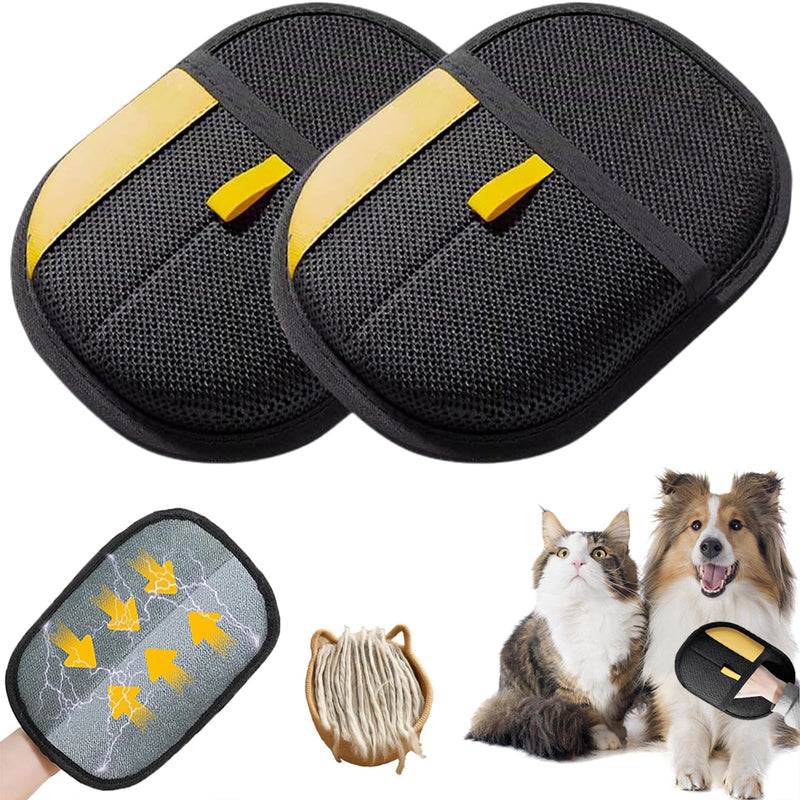 Pet Hair Removal Gloves for Cats & Dogs, Reusable & Washable Electrostatic Pet Hair Remover Gloves Tool, The Magic Brush Pet Hair Remover for Laundry, Couch, Furniture, Carpet, Car Seat Surface (2pcs) - PawsPlanet Australia