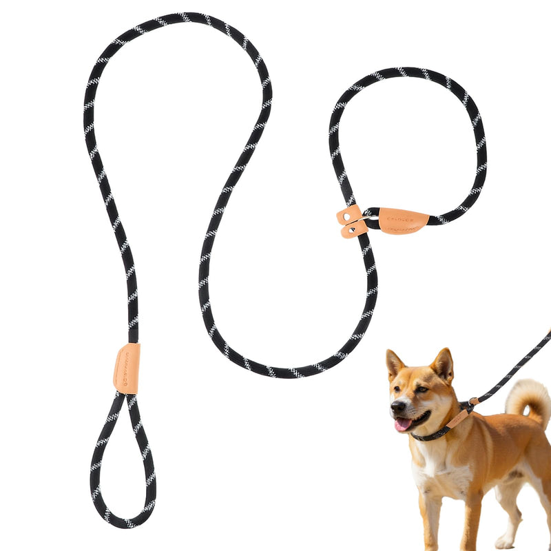 Slip Dog Leash Reflective Training Leash Heavy Duty Comfortable Premium Quality No Pull Training Leashs for Outdoor Travel Small Medium and Large Dogs (Black 6 FT) - PawsPlanet Australia