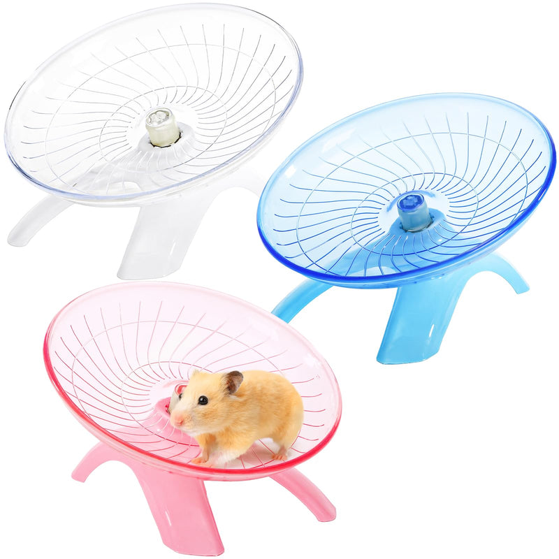 Foraineam 3 Pieces Silent Hamster Wheel, Hamster Flying Saucer, Quiet Spinner Running Exercise Wheels for Dwarf Hamsters, Gerbils, Mice, Hedgehogs, Guinea Pigs and Other Small Pets - PawsPlanet Australia