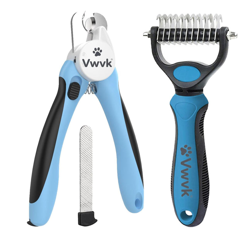 Dog & Cat Nail Clippers & Trimmers - LED Light Illuminates Nails/Bloodline, Quick Sensor & Safety Guard to Avoid Over Cutting,Include Rake - Double-Sided Deshedding Dematting Tool Nail Clipper & Brush (Best Value) - PawsPlanet Australia
