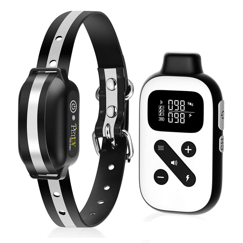PetJoy Shock Collar for Large Dogs, Bark Collar with Remote, Bark and Training Collar 2 in 1, Auto Bark Collar - Shock, Vibration, Beep and Auto Mode (Level 1-5), Remote Range 2800 Ft Collar-22 - PawsPlanet Australia