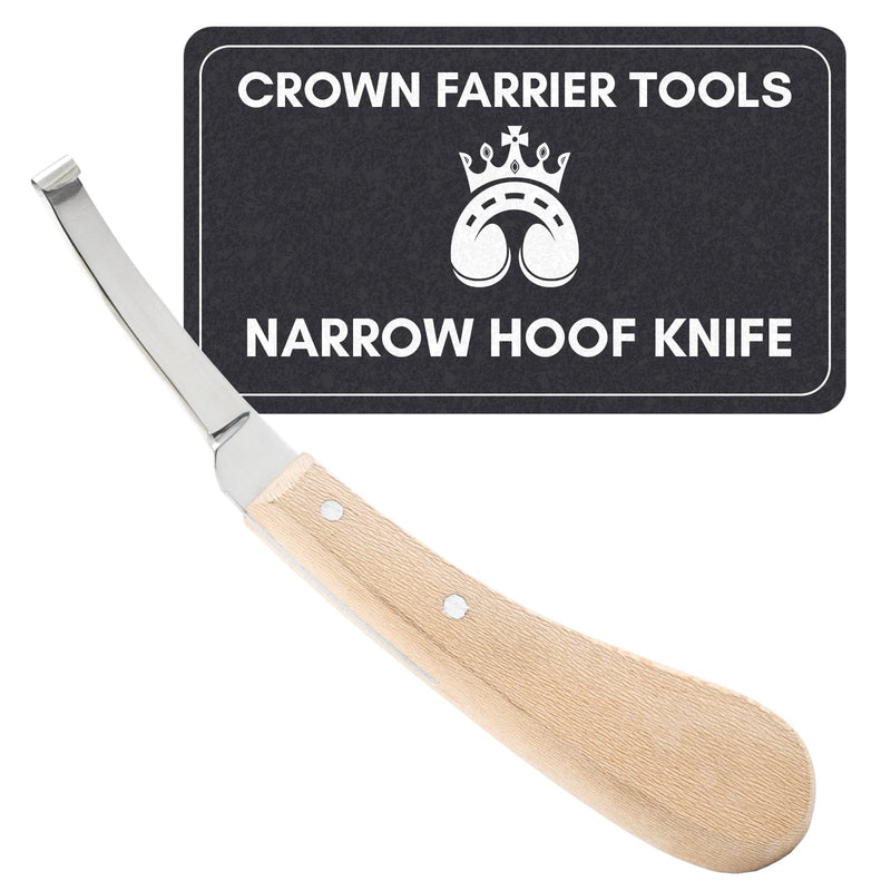 Premium Narrow Blade Farrier Hoof Knife – Professional Hoof Trimming Tool with Wooden Handle & Stainless Steel Blade (White Handle) White Handle - PawsPlanet Australia