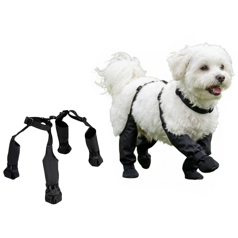 Waterproof, Anti-Slip Dog Boots for Small/Medium Dogs. Protects Paws on hot Pavement, Snow, and Outdoor Walks. Secure Harness Design. Ideal for All Seasons (S) S - PawsPlanet Australia
