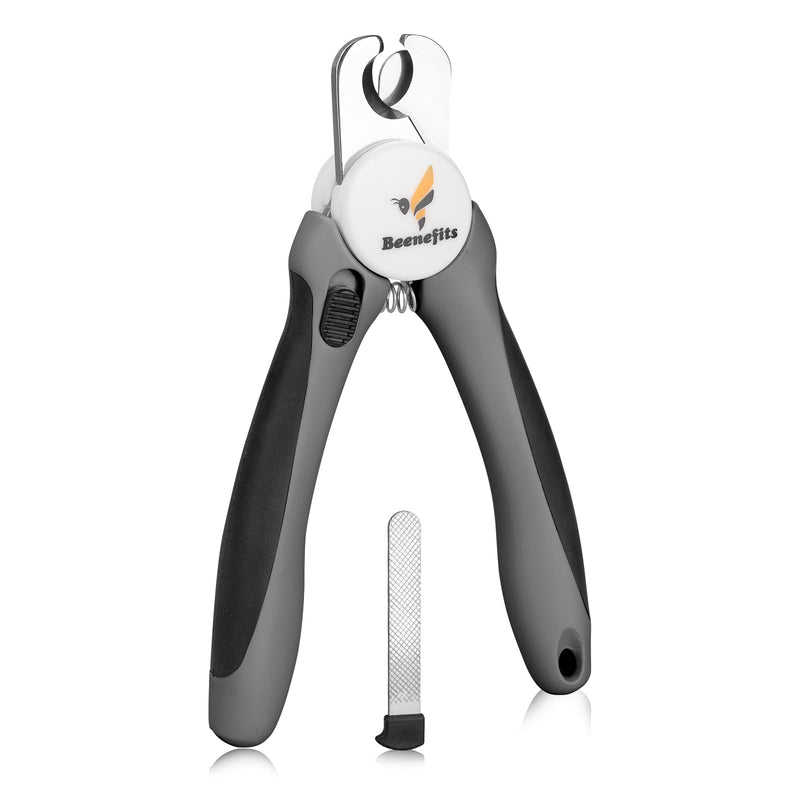 Large Dog Nail Clippers with Sharp Stainless Steel Blade for Smooth Cutting, Ergonomic TPE Handle Special Baffle to Avoid Flying Nail Fragments, Hidden Nail File (Large/Medium), Black Large - PawsPlanet Australia