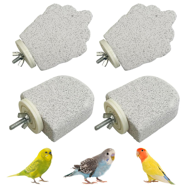 4Pcs Bird Beak Grinding Stone, Bird Perches Calcium Parrot Perch Stand Parrot Teeth Mouth Molar Cage Accessories Platform Paw Grinding Sticks Jumping Stand for Budgie Cockatiel Conure Finch - PawsPlanet Australia