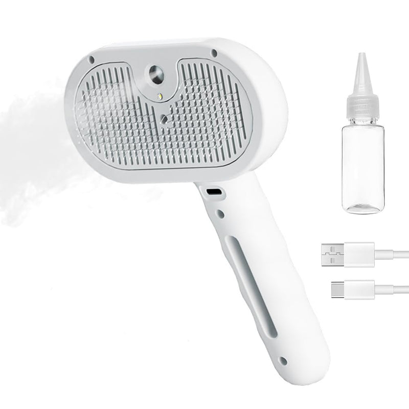 Cat Steam Brush, Cat Brushes for Indoor Cats, Pet Spray Hair Removal Comb Rechargeable Steam Brush with Release Spay Comb for Long Short Haired Massage Shedding Grooming Steaming Dog Kitten