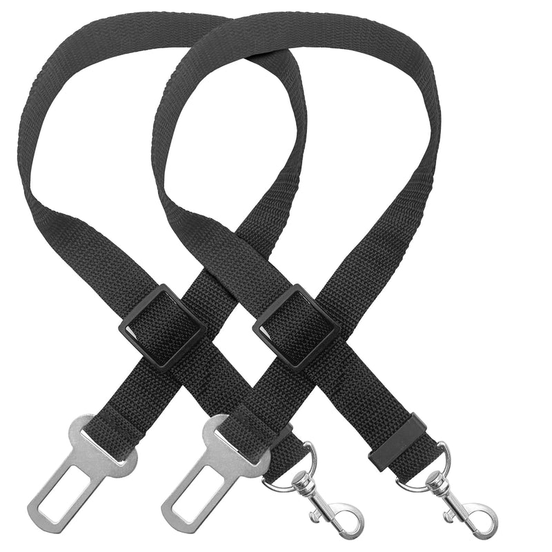 Adjustable Dog Seat Belt for Car, 2 Pack Pet Safety Belts for Vehicles, Heavy-Duty Nylon Puppy Harness Seatbelt Leash for Driving, Universal Fit Seatbelts for Pets in SUV, Truck, Travel, Black - PawsPlanet Australia