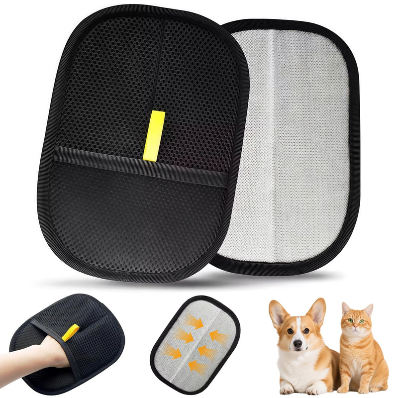 Electrostatic Pet Hair Removal Gloves for Dogs & Cats - Reusable Grooming Mitts Remove Hair from Furniture, Carpets, Car Seats & Clothes - PawsPlanet Australia