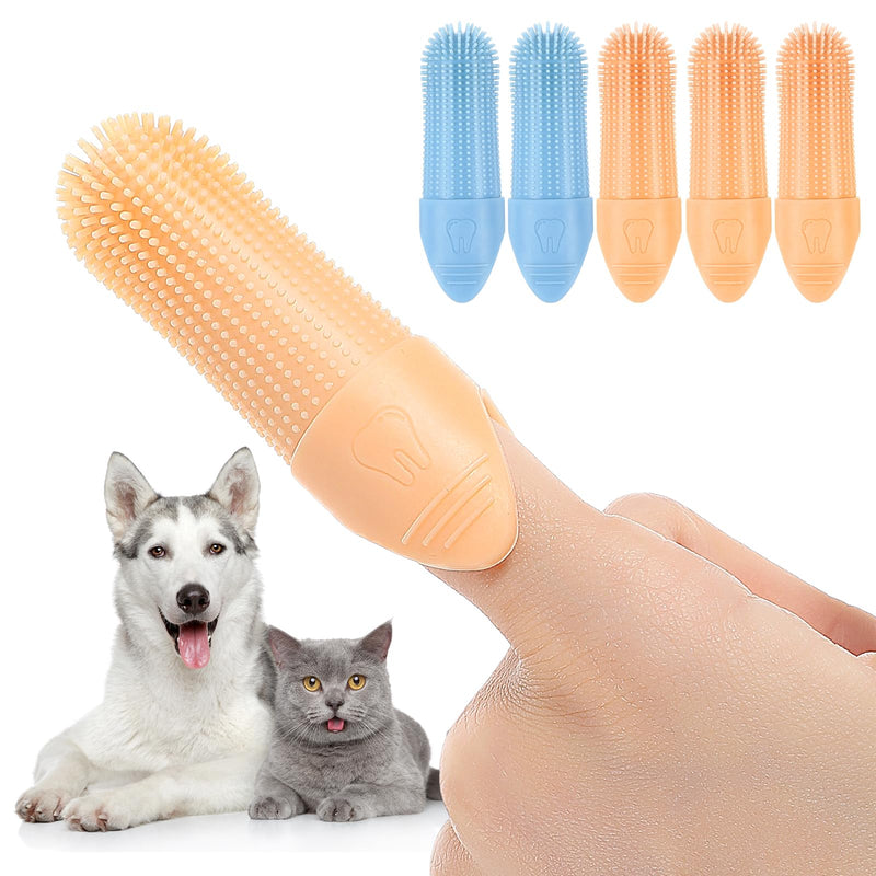 6 Pack Dog Toothbrush Cat Dogs Cleaning Finger Toothbrush Silicone Pet Teeth Brush Soft Dog Tooth Brush Kit for Large Medium Dogs Dental Care Clean Accessories - PawsPlanet Australia