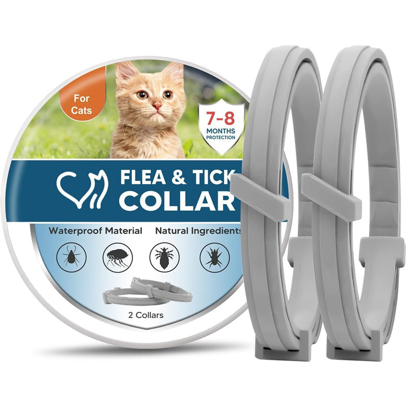 Cat  Flea Collar,Adjustable Flea and Tick Collar for Cats,Easy to Use,Safe for People and Pets-8P 2.5 Ounce ( Pack of 2) - PawsPlanet Australia