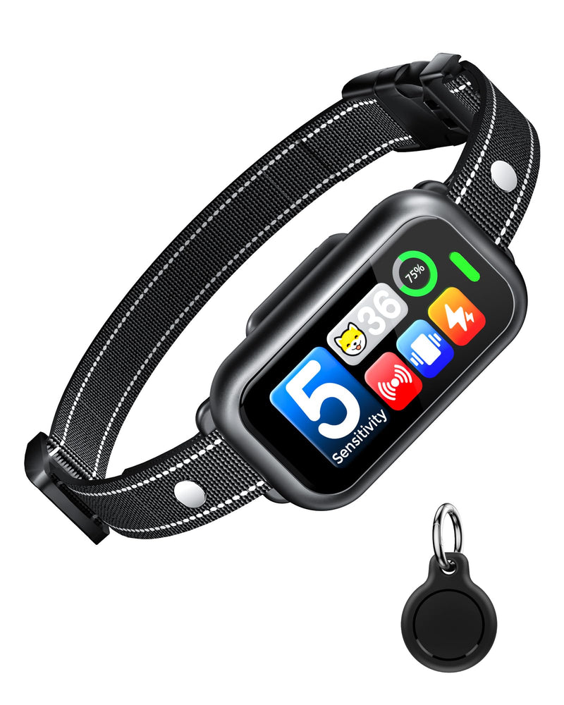 Dog Bark Collar, Smart AI Barking Collar for Large Medium Small Dogs, IP67 Waterproof Rechargeable Training Device with 5 Modes, 5 Sensitivity & Safe Shock, Fits 8-150 lbs, Over 6 Months Old, Black - PawsPlanet Australia