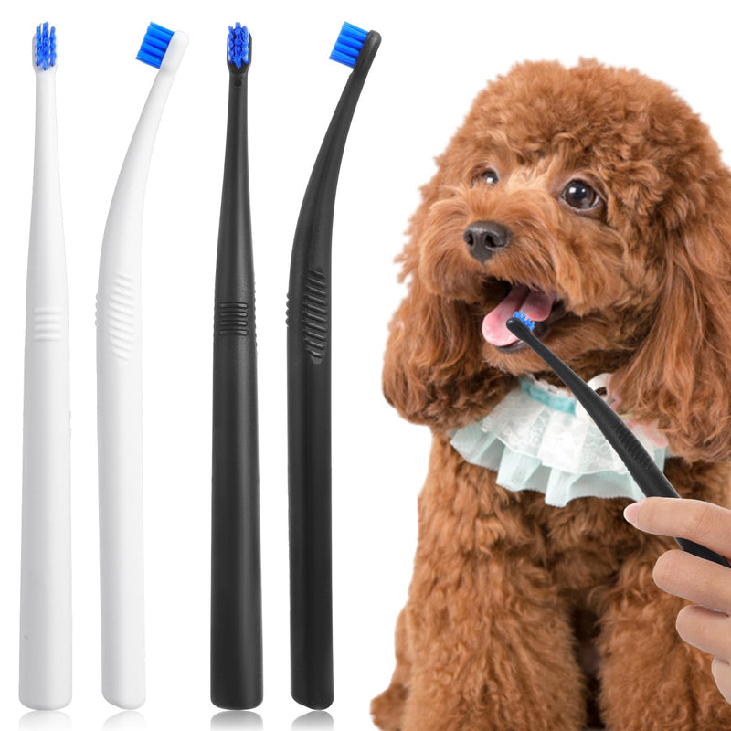 4PCS Small Dog Cat Toothbrush, 15° Curved Head Puppy Toothbrush, Soft Bristle Pet Tooth Brush, Deep Teeth Cleaning for Puppies, Cats, Small Pets, Portable, Travel-Friendly and Easy to Use - PawsPlanet Australia