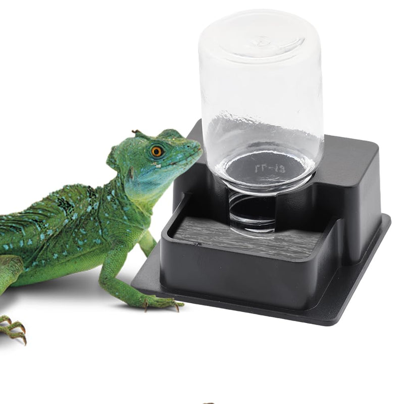 1 Pack Small Reptile Water Bowl Automatic Water Dispenser for Reptile Gecko Lizard Terrarium Bowl Feeder (Black) - PawsPlanet Australia