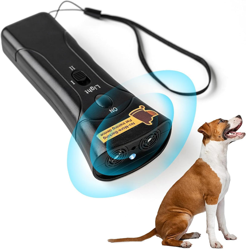Dog Bark Deterrent Devices, Ultrasonic Anti Barking Device for Dogs, Barks No More Dog Training Device, Stop Dog Bark Control Deterrent Device Indoor Outdoor, Safe for Human & Dogs, Contains Battery Black - PawsPlanet Australia