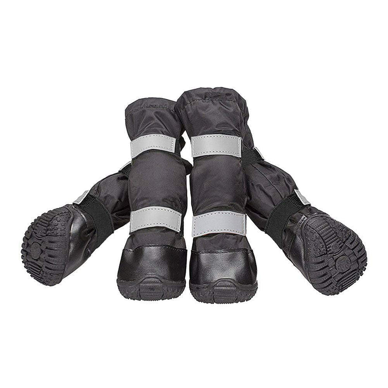 4 PCS Dog Boots Waterproof Dog Shoes with Reflective, Anti-Slip Pet Paw Protectors for Snowy, Rainy and Hot Pavement, Black, Small #2 - PawsPlanet Australia