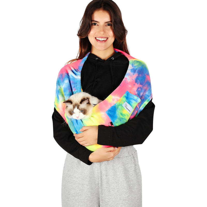Hands-Free Cat Sling Carrier, Ultra-Soft Polar Fleece Pet Sling for Small Dogs & Cats 3-14 lbs, Machine Washable for Indoor Snuggling & Outdoor Use (Large, Fruits) Large - PawsPlanet Australia