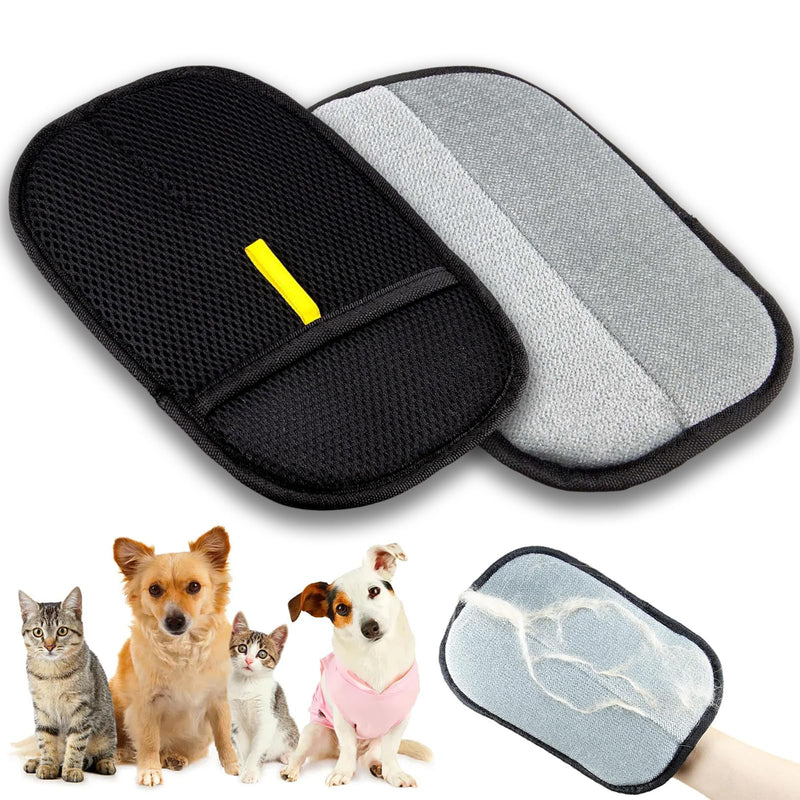 2 Pcs Pet Hair Removal Glove, Cat Dog Electrostatic Hair Remover Grooming Glove Washable Reusable Cat Grooming Glovesfor Sofa, Bed, Carpet, Clothing (Black) - PawsPlanet Australia