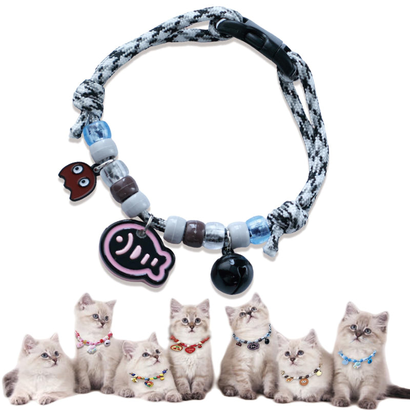 Breakaway Cat Collar with Bell Adjustable Length Collar for Small Dog & Cat(Black) Black - PawsPlanet Australia
