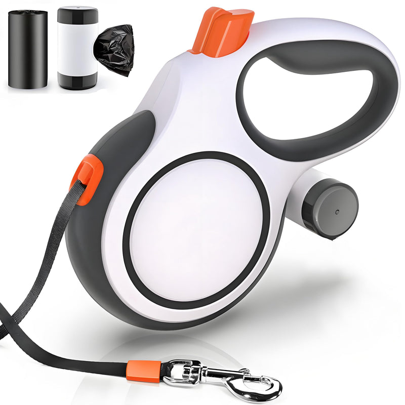 26ft Retractable Dog Leash with Poop Bag Dispenser - Upgraded Lock System, Non-Slip Grip, Tangle-Free Design for Large & Medium Dogs - Perfect for Walking, Running, and Outdoor Training - PawsPlanet Australia