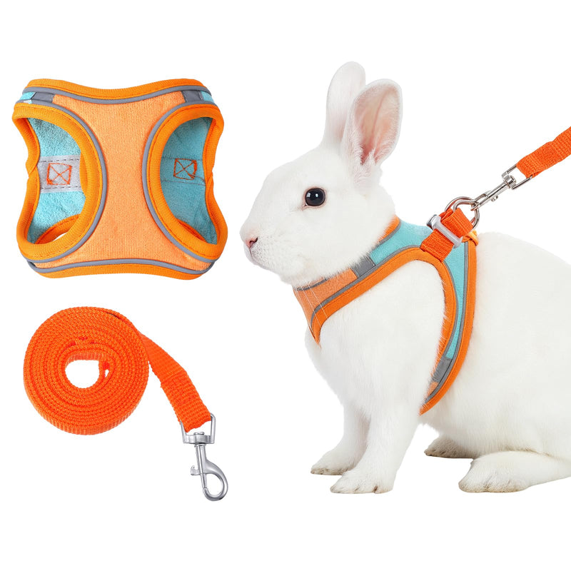 Bunny Harness and Leash Set, Adjustable Double Buckles Breathable Mesh Rabbit Vest with Reflective Strips, Escape Proof Small Pet Walking Training Gear for Rabbits, Kittens, Ferrets, Guinea Pigs (M) - PawsPlanet Australia