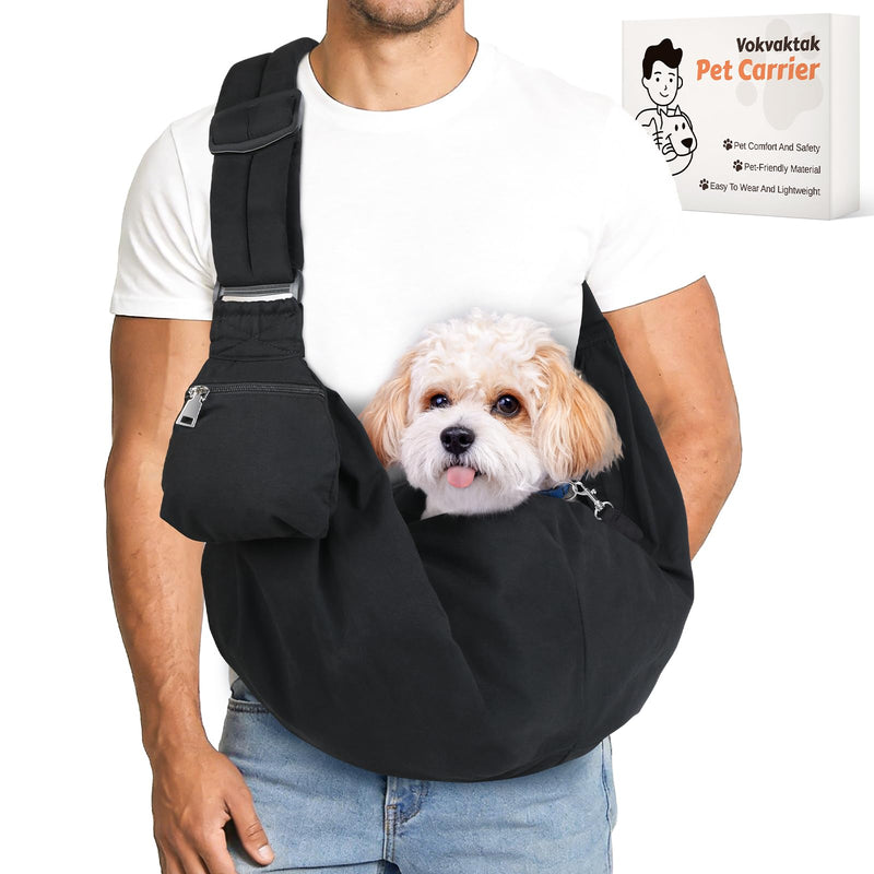 Pet Carrier Sling for Small Dogs and Cats, Dog Carrier Sling with Adjustable Thick Padded Shoulder Strap and Pocket, Hands Free Puppy Carrier Purse for Travel or Everyday Use - PawsPlanet Australia