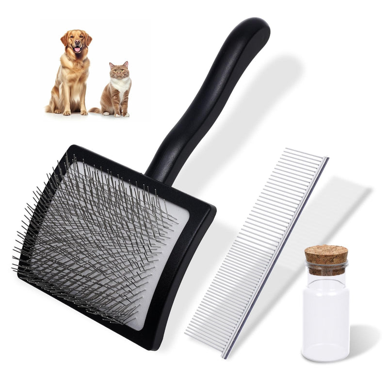 3PCS Slicker Brush for Dogs & Pet Comb,Professional Dog Grooming Brush(Goldendoodles,Poodles,Labra) suitable brush for dogs and cats for Shedding & Haired Pets, Pet Supplies Accessories (Black) Black - PawsPlanet Australia
