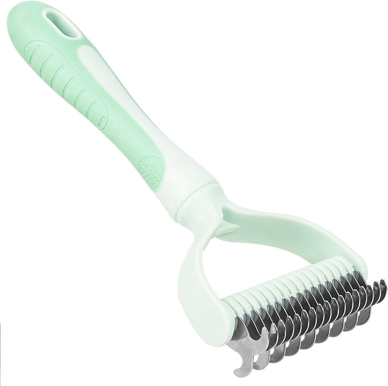 Dematting Comb for Dog and Cat, 2 In 1 Double Sided Pet Grooming Brush, Undercoat Rake Deshedding Tool for Small, Medium & Large Dogs Cat Tangles Removing - PawsPlanet Australia