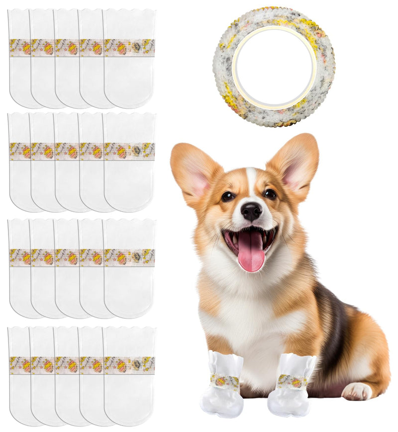 20pcs Disposable Dogs Cats Pets Shoes Boots Paws Protectors Stop Licking, Waterproof Dog Foot Claws Cover with Self-Adhesive Bandage, Comfortable Pet Socks for Injured Paws Recovery (Large 15-50 lb) - PawsPlanet Australia