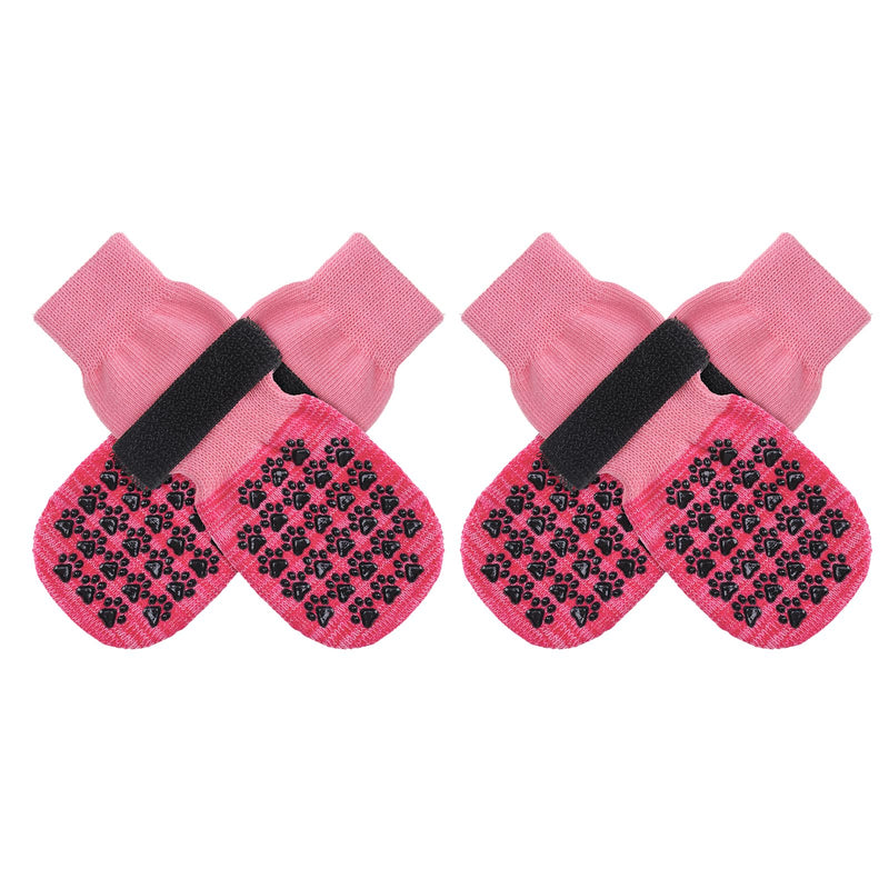 SCENEREAL Dog Socks to Prevent Licking Paws for Hardwood Floors Anti Slip, Dog Grippy Socks Shoes for Senior Small to Large Dogs, Dog Boots & Paw Protectors for Hot/Cold Scratching Pavement XS(Paw width 1.8") Pink - PawsPlanet Australia