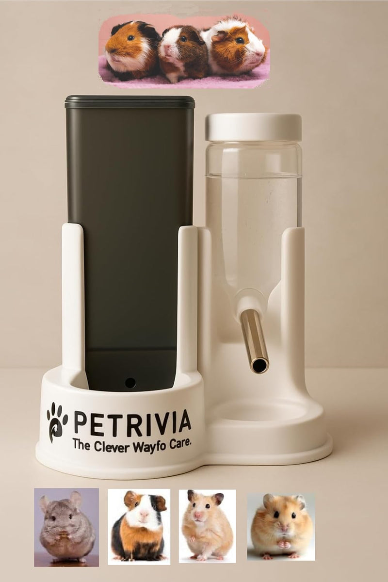 Automatic Hamster Feeder and No Drip Water Bottle, 2-in-1 Pet Feeding Station Suitable for Small Pets Like Hamsters, Guinea Pigs, Rabbits, Mice, Rats, Chinchillas and Other Small Animals - PawsPlanet Australia