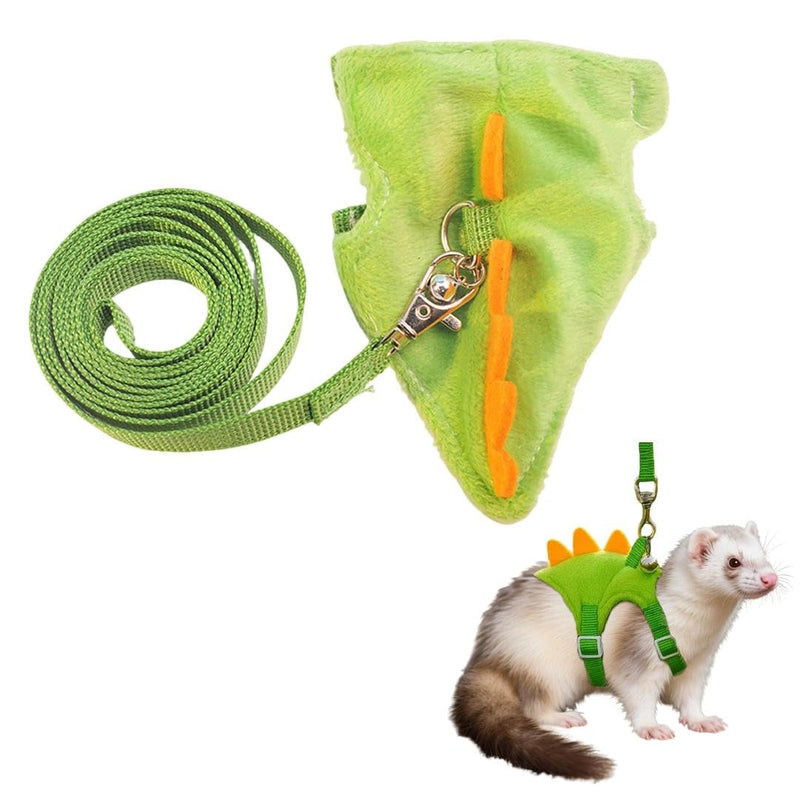 1 Pack Dinosaur Shaped Ferret Harness and Leash Set Hedgehog Hamster Leash Guinea Pig Harness Adjustable Hamster Clothes Outfits Hedgehog Accessories Green - PawsPlanet Australia