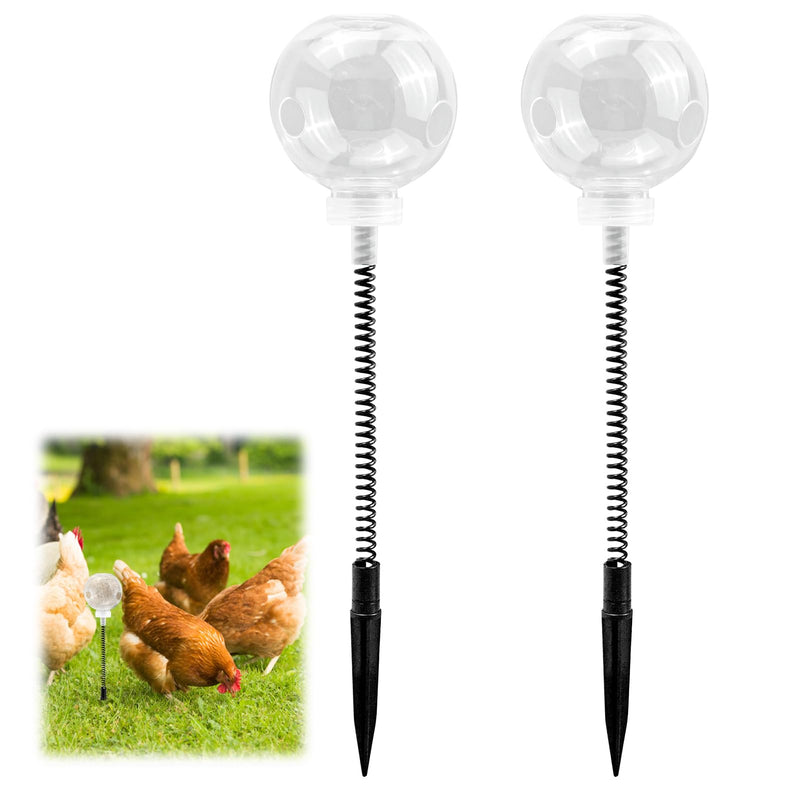 2PC Chicken Pecking Toy, Poultry Enrichment Feeder Toys, Slow Feeder Ball & Coop Activity Toys Courtyard Outdoor Decoration for Hens & Birds, Chicken Coop Accessories to Prevent Boredom - PawsPlanet Australia